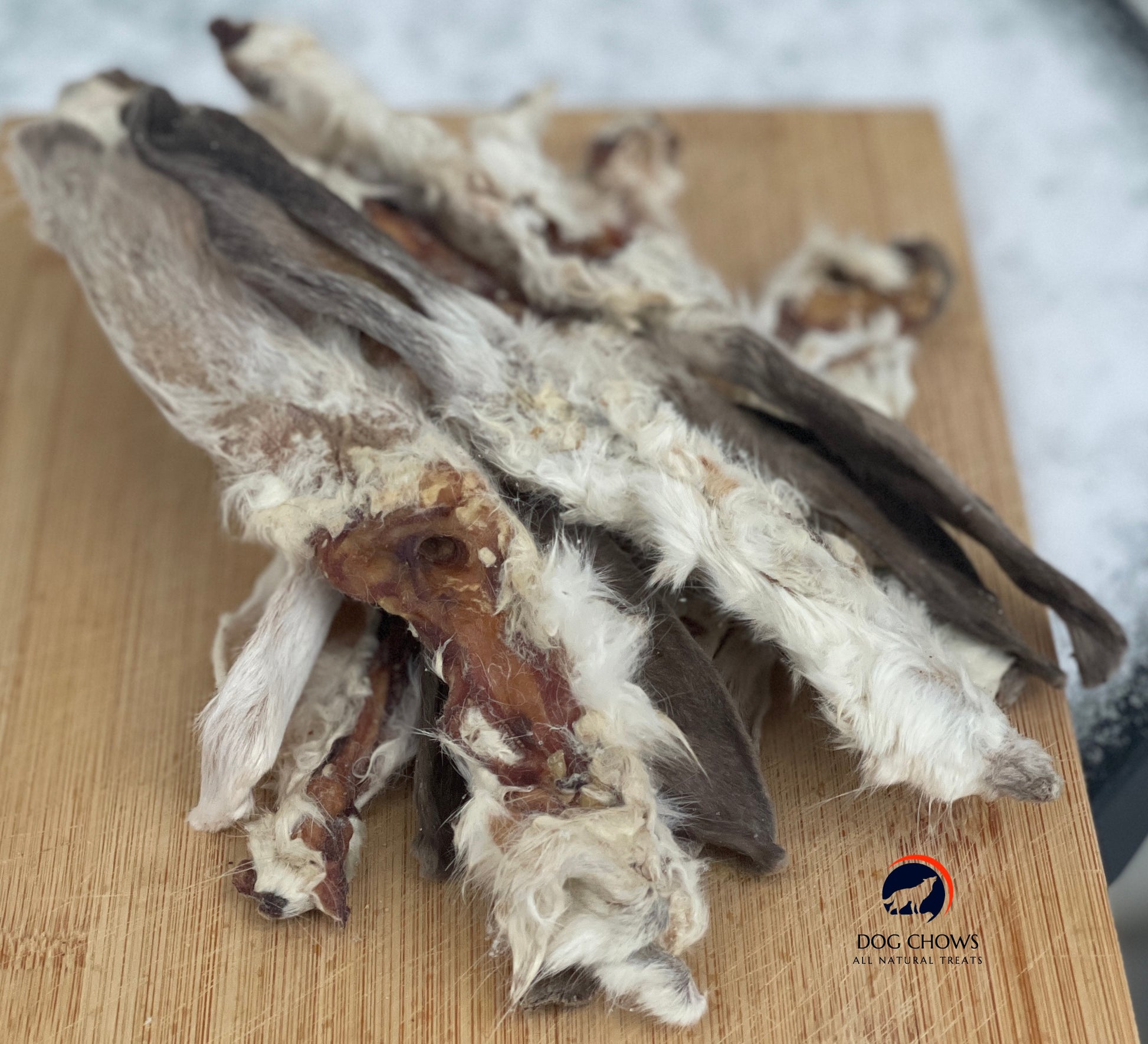Rabbit Ears with Hair 20 pieces 200 grams, all natural. Dog treat Rabbit ears with fur, dehydrated, dried natural snack, chews for dogs - Vesta Market