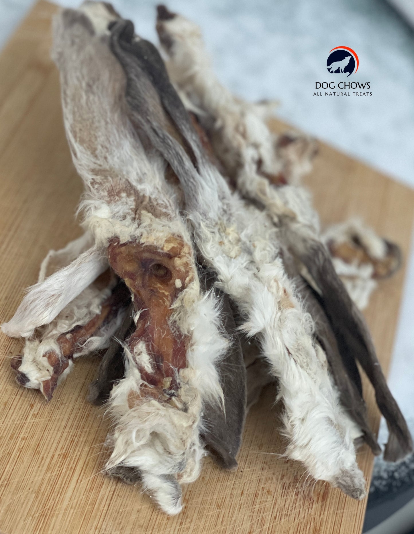 Rabbit Ears with Hair 20 pieces 200 grams, all natural. Dog treat Rabbit ears with fur, dehydrated, dried natural snack, chews for dogs - Vesta Market