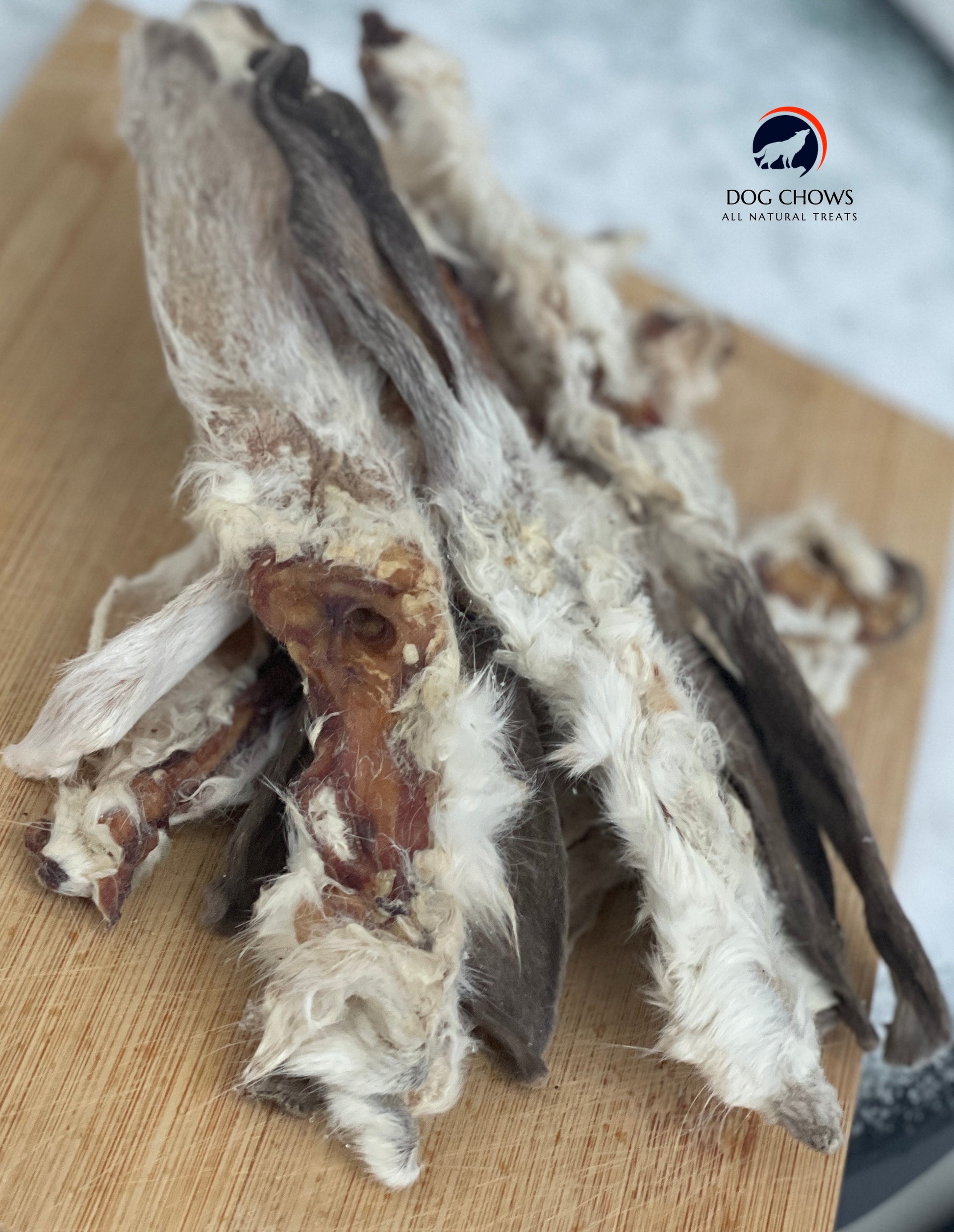 Rabbit Ears with Hair 20 pieces 200 grams, all natural. Dog treat Rabbit ears with fur, dehydrated, dried natural snack, chews for dogs - Vesta Market